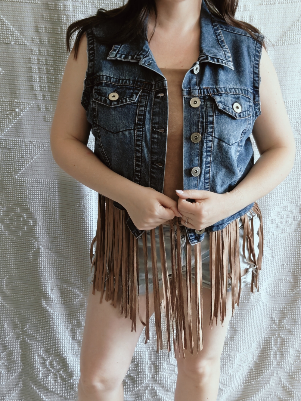 Forever 21 Plus | Dark Wash Denim Vest | Size 2X | Cropped Western Jean Vest